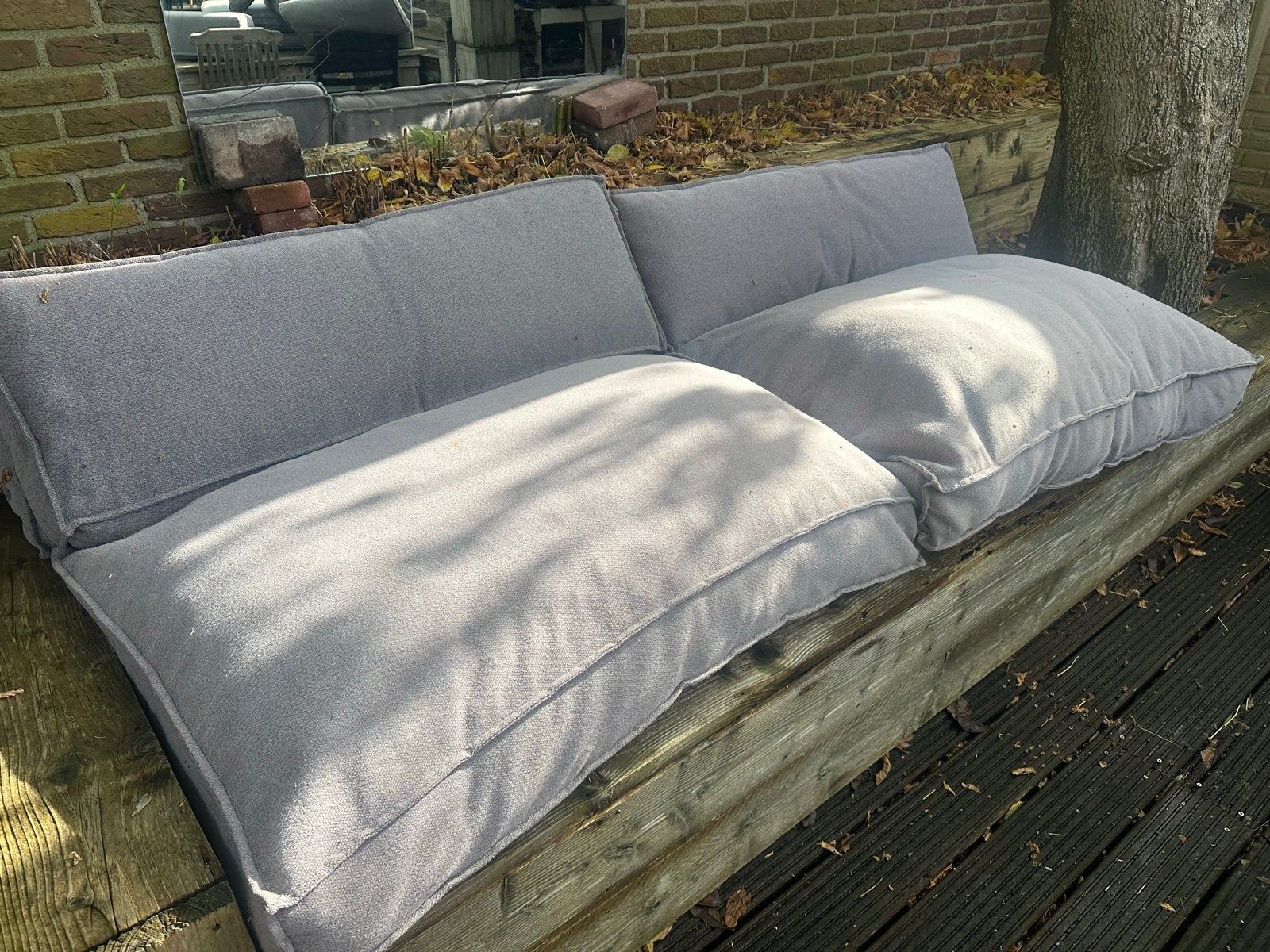 Set van 4 Tuinkussens (2 grote, 2 lange smalle), Tuin en Terras, Ophalen of Verzenden, Gebruikt
