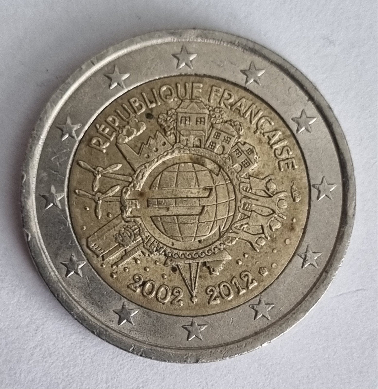 Zeldzame Franse 2 Euro munt 2002-2012, Postzegels en Munten, Munten | Europa | Euromunten, Verzenden, Frankrijk, 2 euro, Losse munt