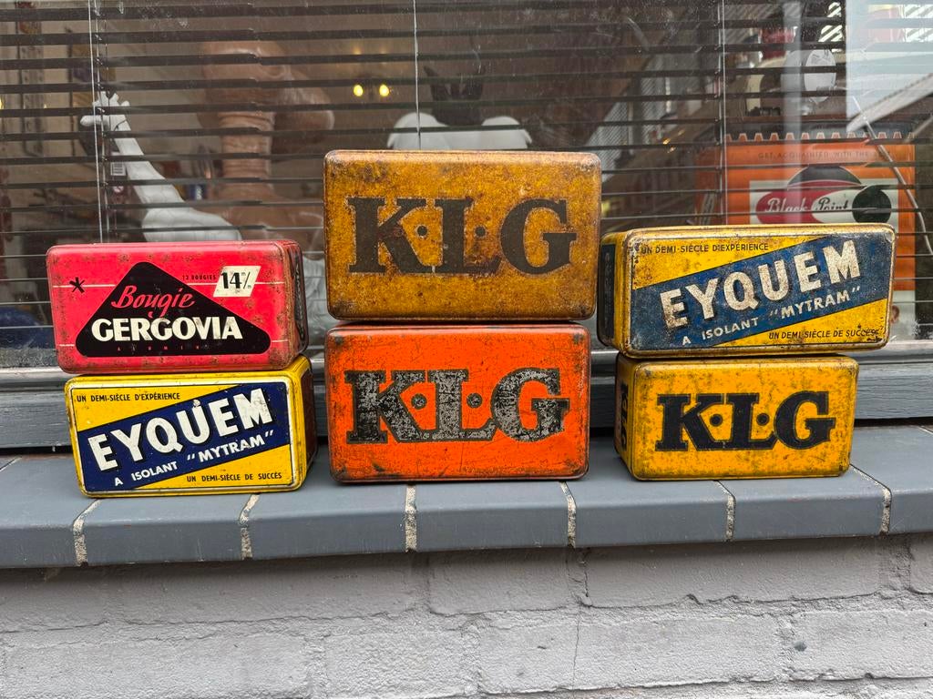 Vintage bougie blikken: KLg, Eyquem, Gergovia, Ophalen of Verzenden
