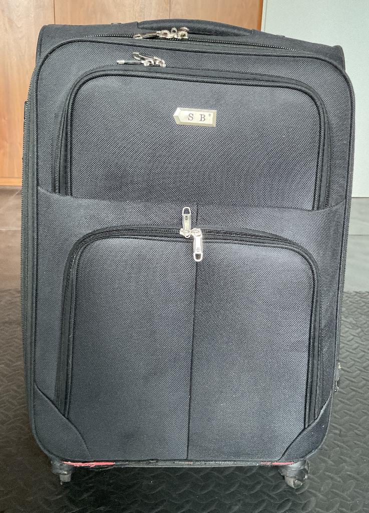 Reiskoffer/Travelbag, zwart, 65 x 40 x 26 cm, vier wielen, Sieraden, Tassen en Uiterlijk, Koffers, Gebruikt, Zacht kunststof, 35 tot 45 cm