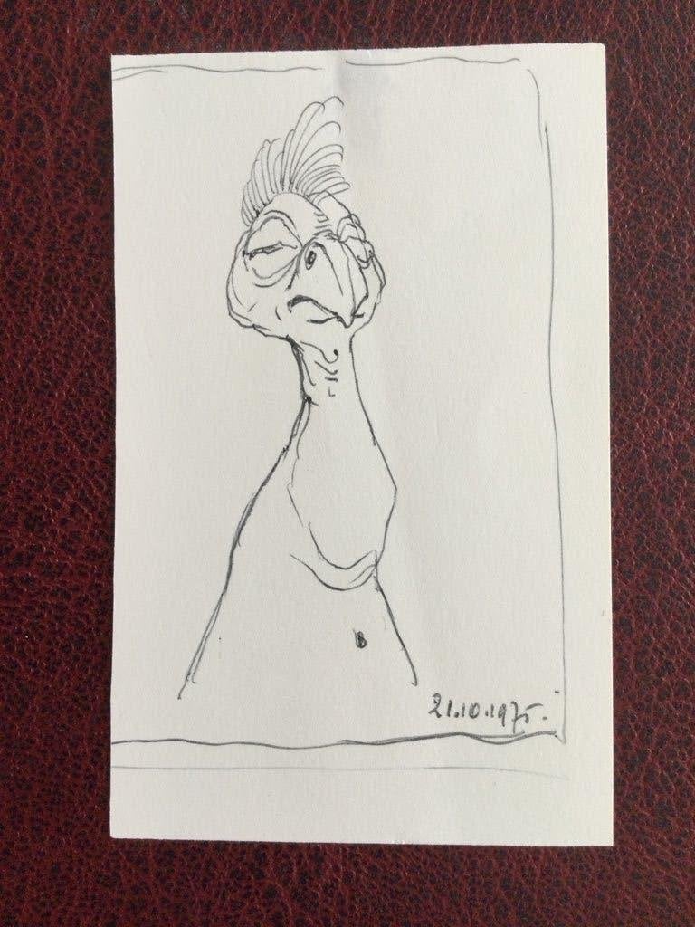 Jean Dulieu Krakras tekening (2), Antiek en Kunst, Kunst | Tekeningen en Foto's, Ophalen of Verzenden, Tekening, Pentekening