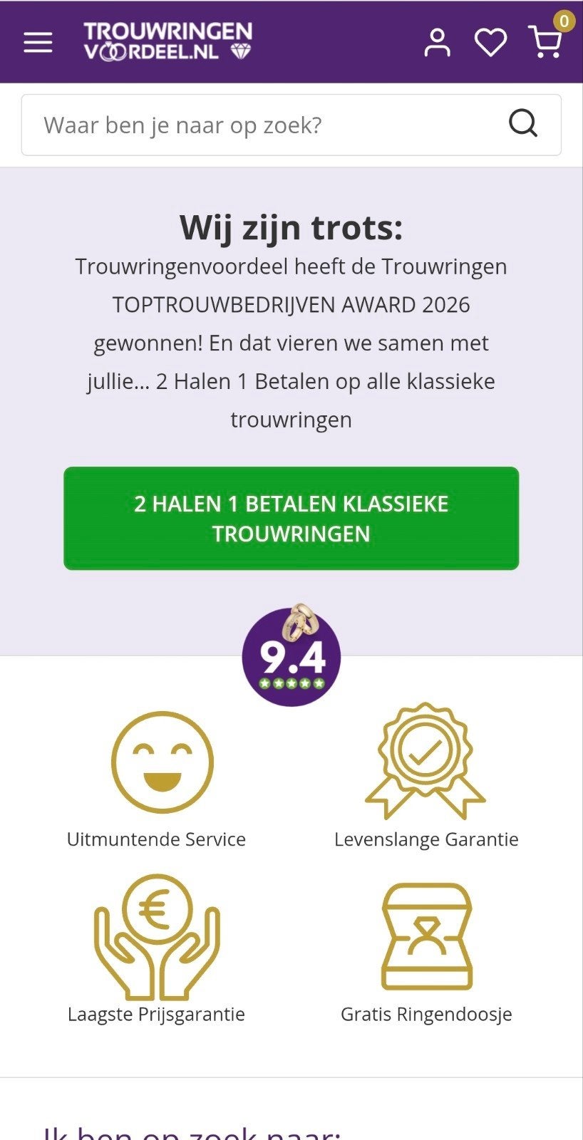 Waardebon TrouwringenVoordeel, Ophalen, 20 of groter, Geel, Nieuw