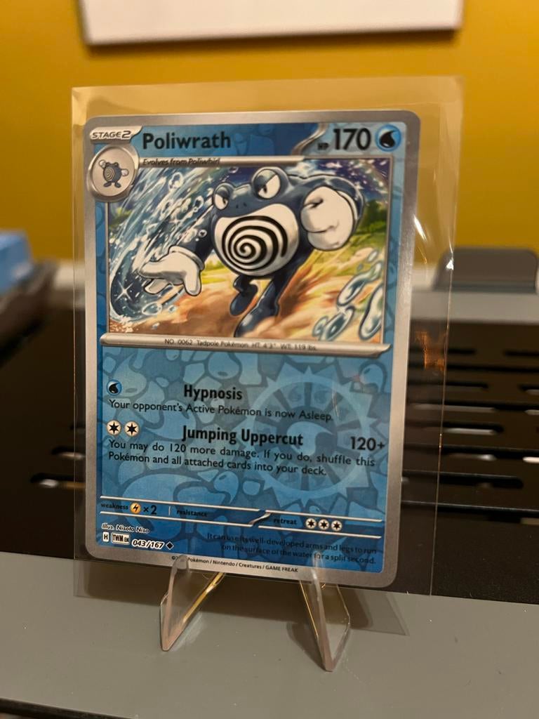 Poliwrath Pokémon Kaart  Reverse Holo - TWM EN 043/167, Ophalen of Verzenden, Zo goed als nieuw, Losse kaart