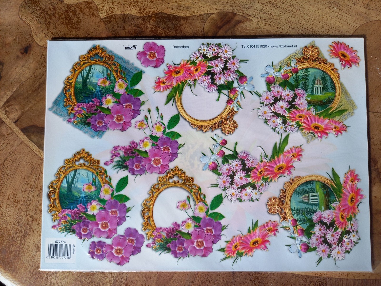 Knipvellen bloemen en lijst, 3D kaarten maken, scrapbooking, Hobby en Vrije tijd, Ophalen of Verzenden, Nieuw, Knipvel