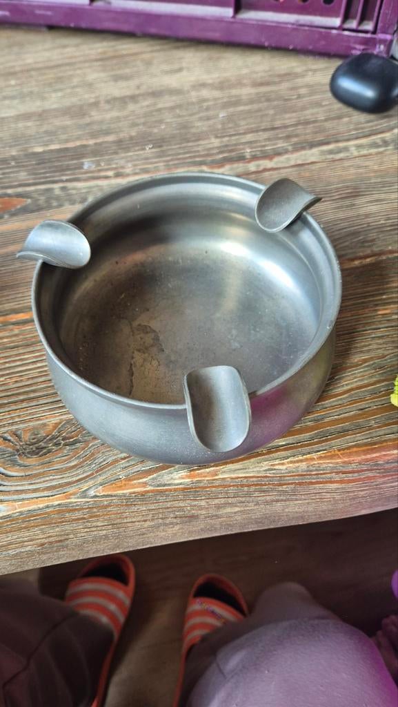 Vintage tinnen asbak, Antiek en Kunst, Antiek | Tin, Ophalen