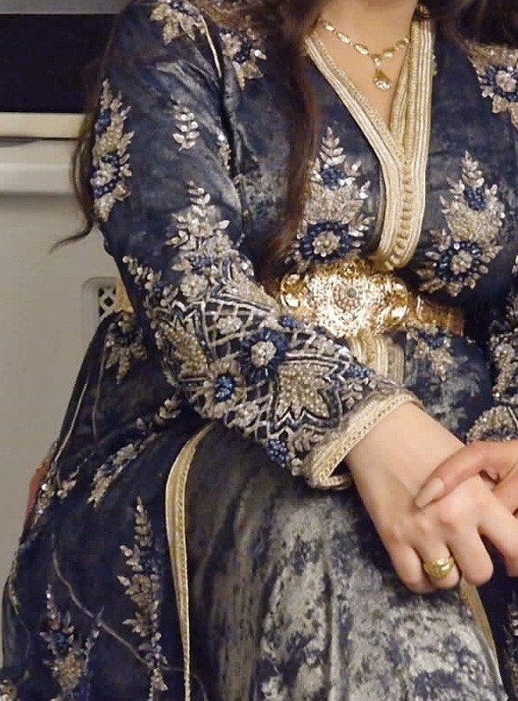 Marokkaanse jurk kaftan, Ophalen, Zo goed als nieuw, Blauw, Overige typen