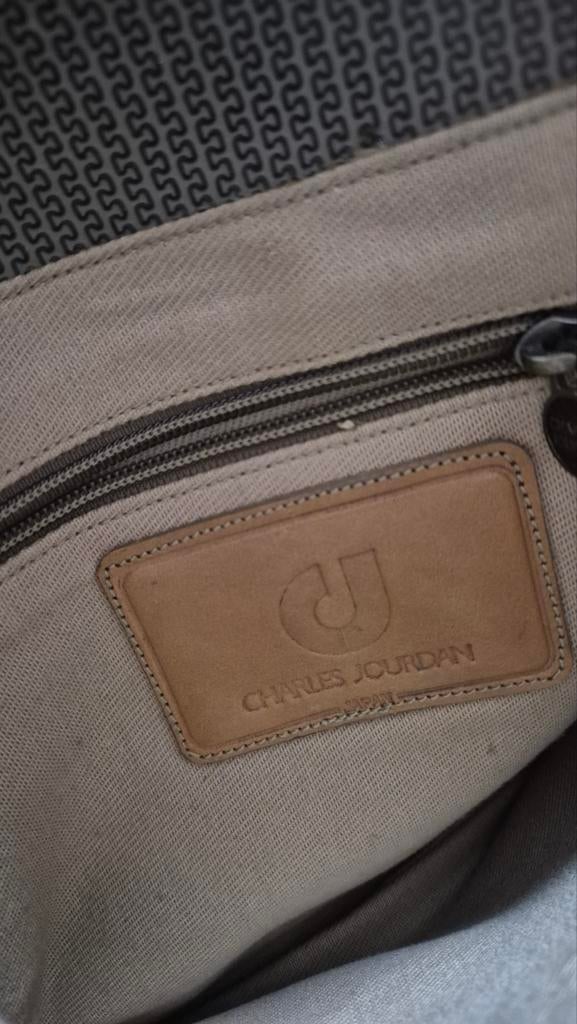 Vintage Charles Jourdan Schoudertas - Retro Patroon & Leer, Ophalen, Gebruikt, Leer