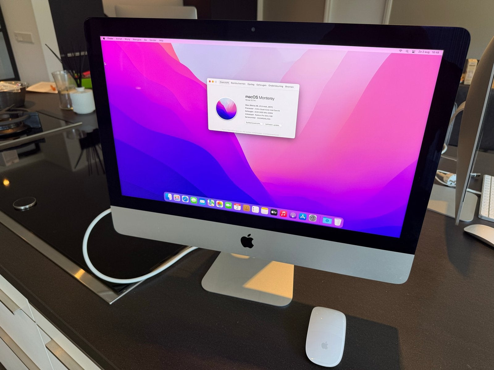 Apple iMac 21.5 inch (2017) - macOS Monterey, Computers en Software, Apple Desktops, Ophalen, Gebruikt, 2 tot 3 Ghz, 8 GB