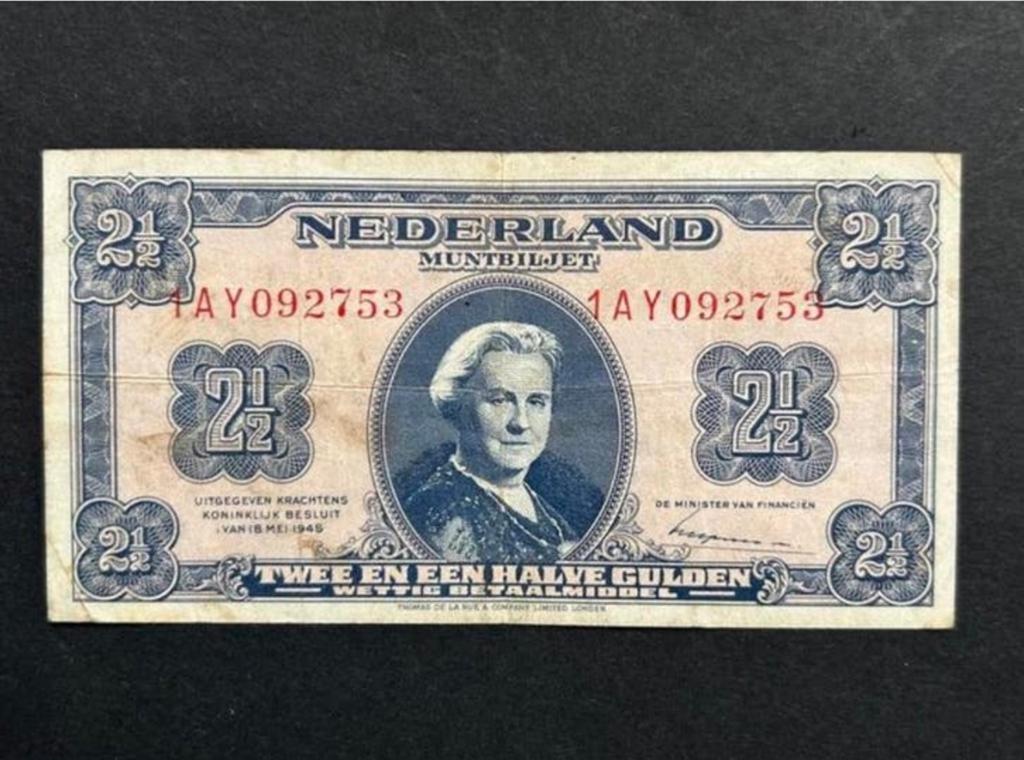 2,5 Gulden Muntbiljet, 1949, Ophalen of Verzenden