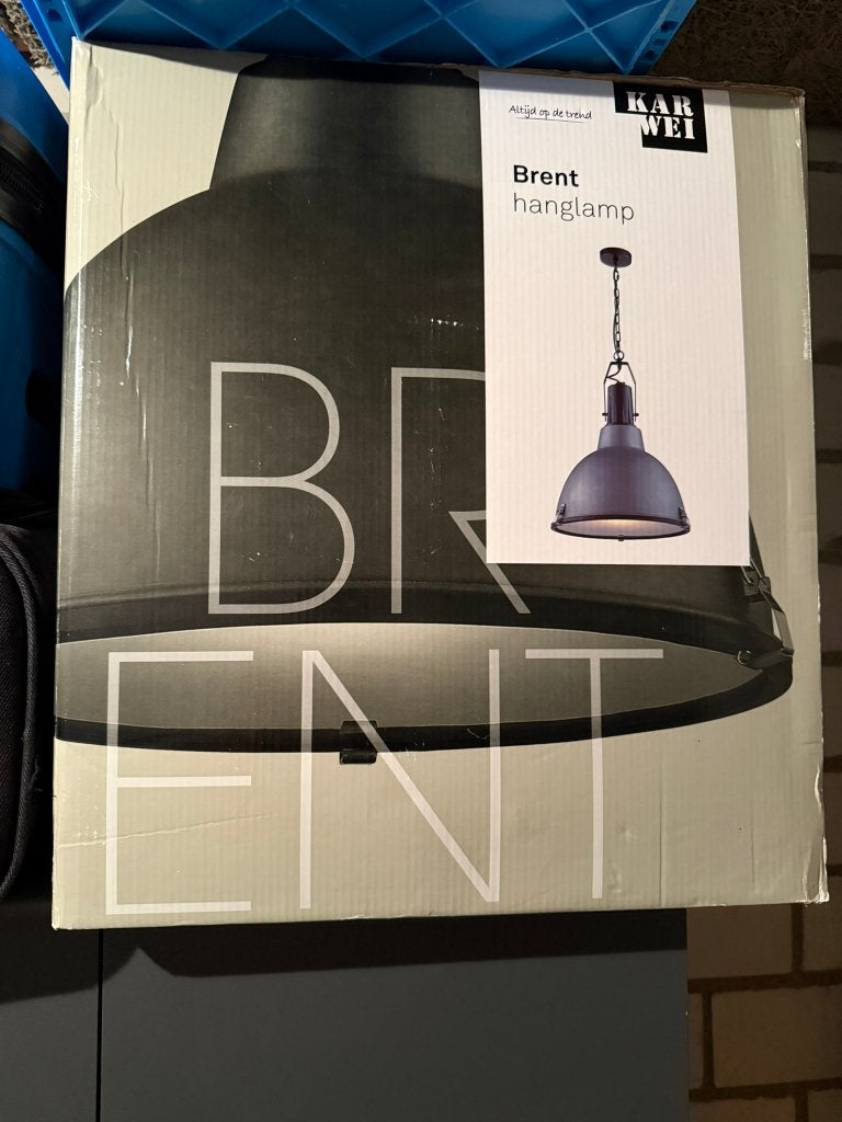 Karwei Hanglamp Brent - Industrieel Antraciet, Zo goed als nieuw, Glas, Robuust industrieel, E27 (groot)