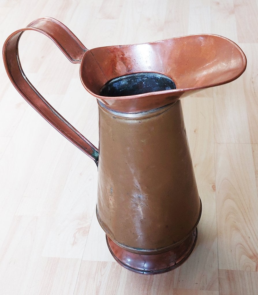 Antieke koperen waterkan - Decoratieve schenkkan, Antiek en Kunst, Ophalen of Verzenden, Koper