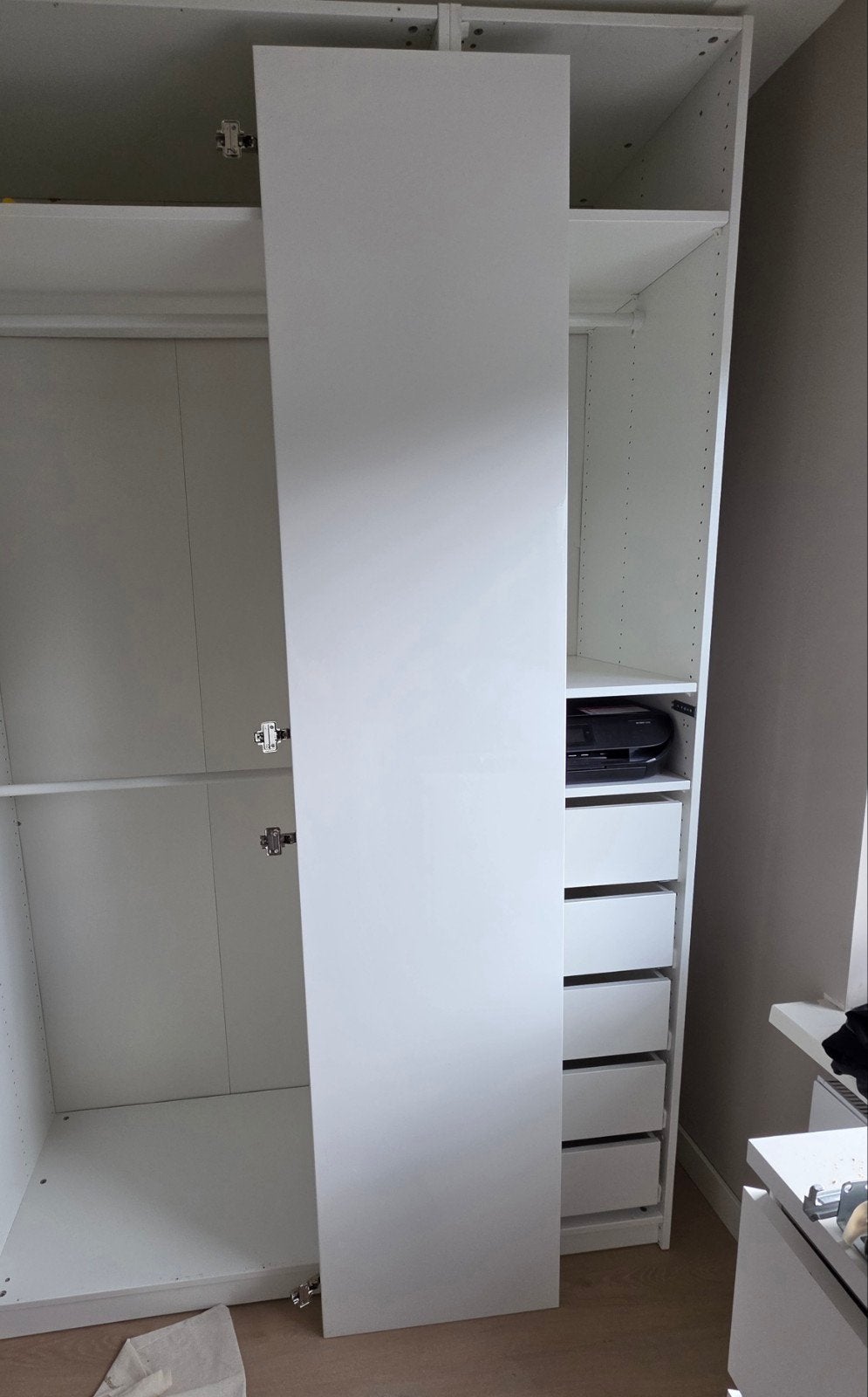 Ikea Fardal deur 50x229 los hoogglans wit met scharnieren, Ophalen, Gebruikt, 100 tot 150 cm, 200 cm of meer
