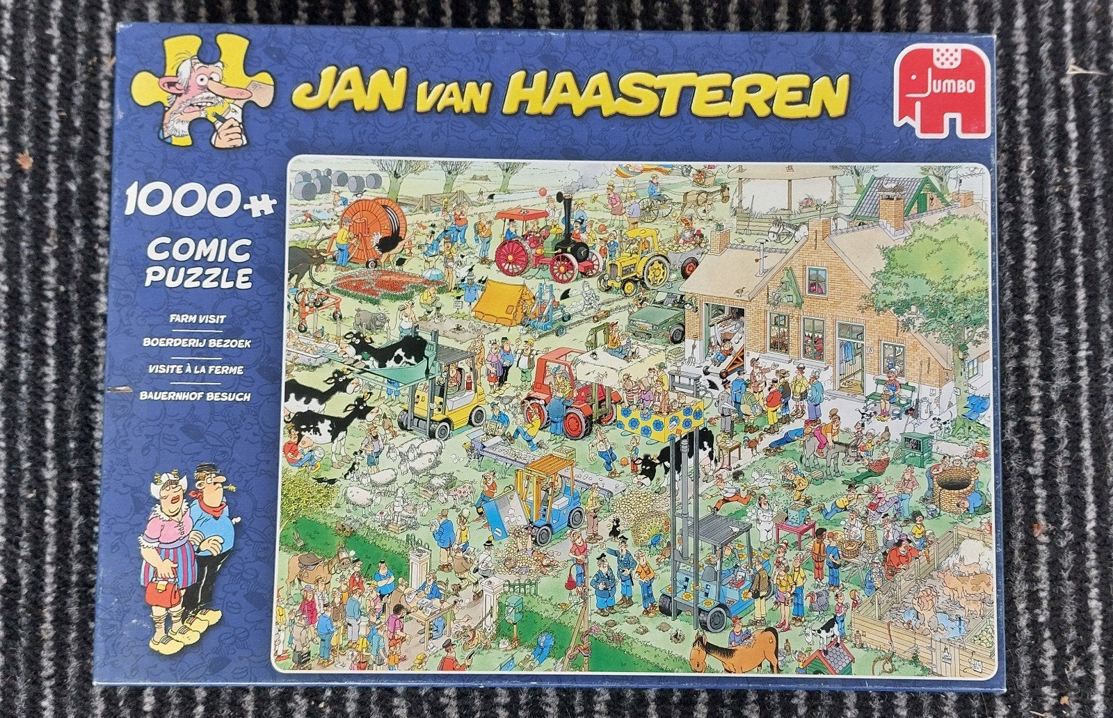 Jan van Haasteren Boerderij Bezoek 1000+ stukjes, Hobby en Vrije tijd, Denksport en Puzzels, Ophalen of Verzenden, 500 t/m 1500 stukjes