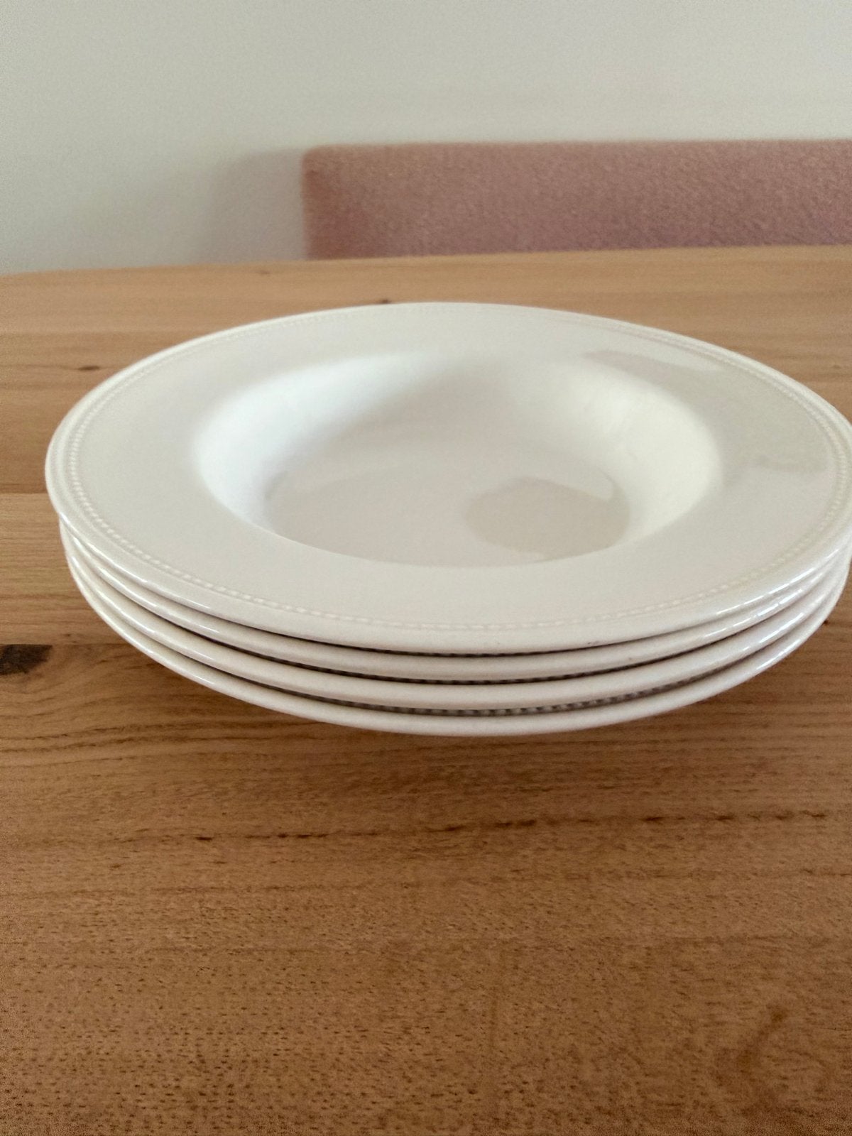 Royal Stafford Pearl Diepe Borden - Set van 4, Huis en Inrichting, Ophalen of Verzenden, Zo goed als nieuw, Keramiek, Bord(en)