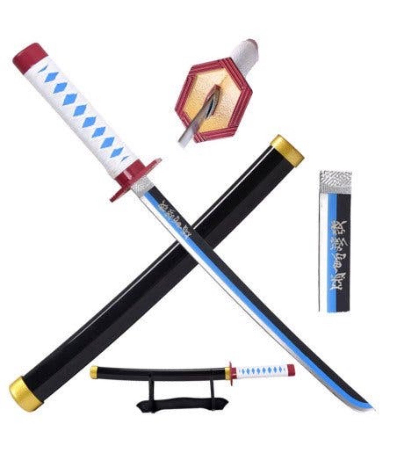 Demon Slayer Giyu Katana Replica 100cm Nieuw zwaard plastic, P, P, P, Nieuw