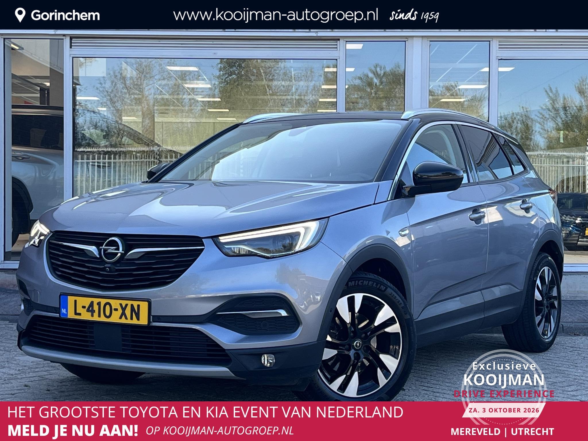 Opel Grandland X 1.2 Turbo Innovation l nette auto l eerste, Voorwielaandrijving, Stof, Gebruikt, 1199 cc