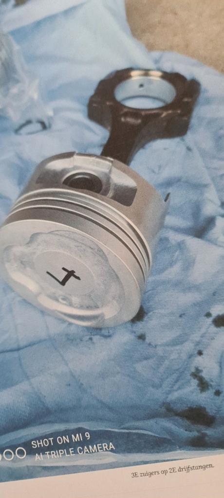 2E motor met 3E zuigers, strakke kleppen, geflowde kop, Ophalen