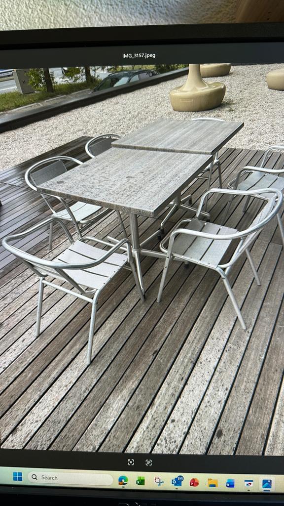 Schitterende set tafels en stoelen!, Ophalen, Gebruikt, Aluminium, Tuinset