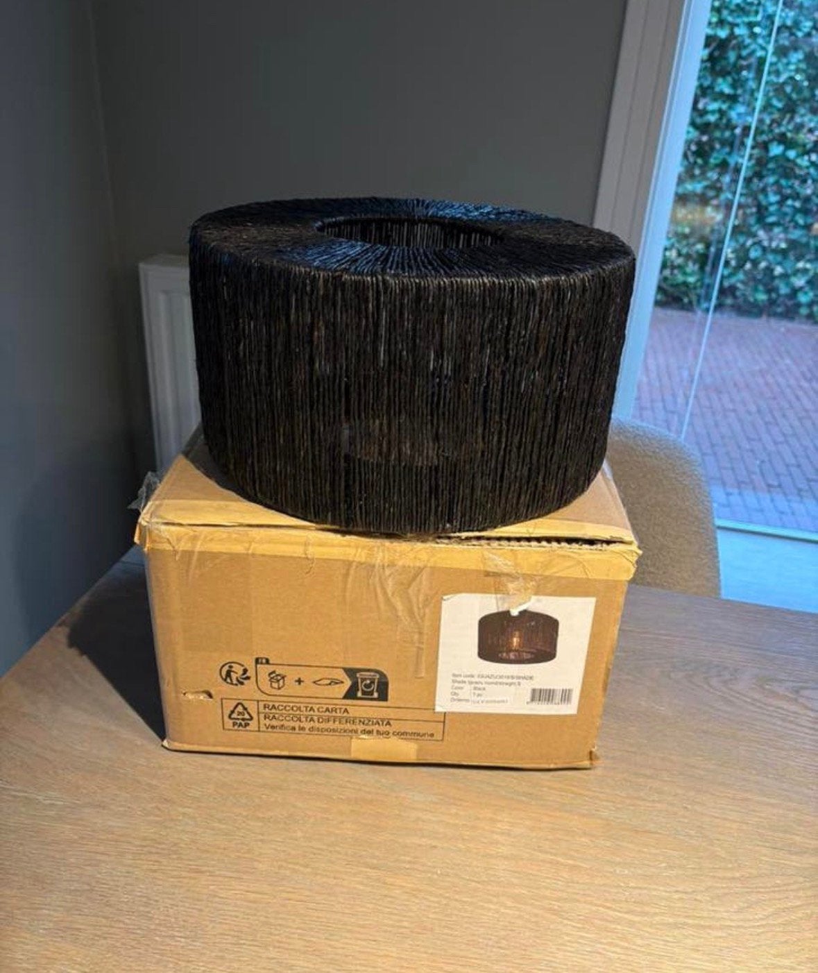 Lampenkap GOOD&MOJO Plafonniere Iguazu - Jute Zwart - Ø30cm, !, !, Zwart, Rond