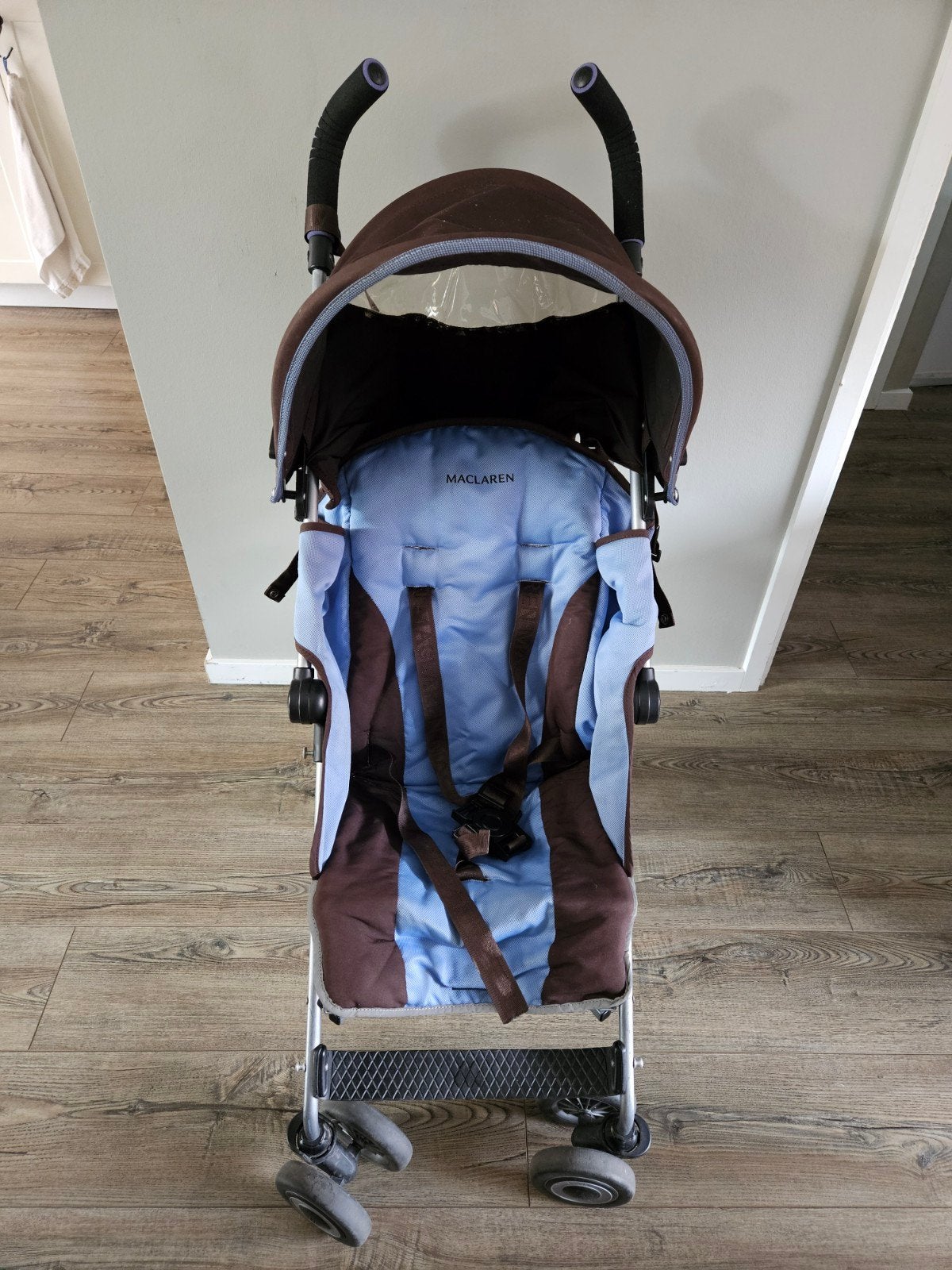 Maclaren buggy - Bruin/Blauw, Ophalen, Gebruikt, Maclaren, Verstelbare rugleuning