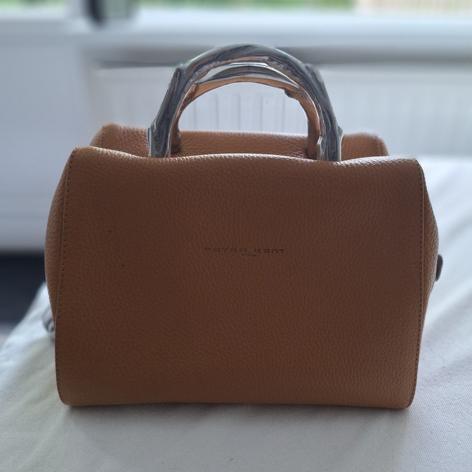 Peter Kent Handtas - Cognac Leer, Ophalen of Verzenden, Gebruikt, Bruin, Handtas