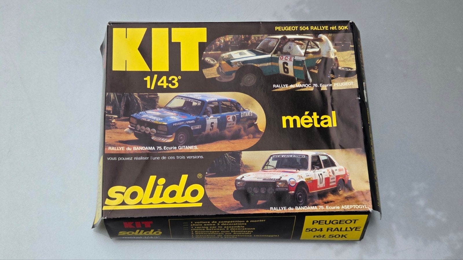 Oude Solido 1:43 Peugeot 504 rally model kit modelauto 50k, Hobby en Vrije tijd, Ophalen of Verzenden, Gebruikt, Auto, Solido