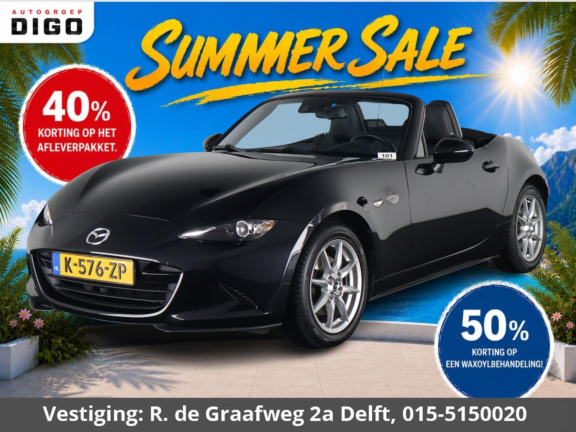 Mazda MX-5 2.0 SkyActiv-G 160 GT-M Soft-Top | Stoelverwarmin, 1998 cc, 4 cilinders, Cabriolet, Zwart