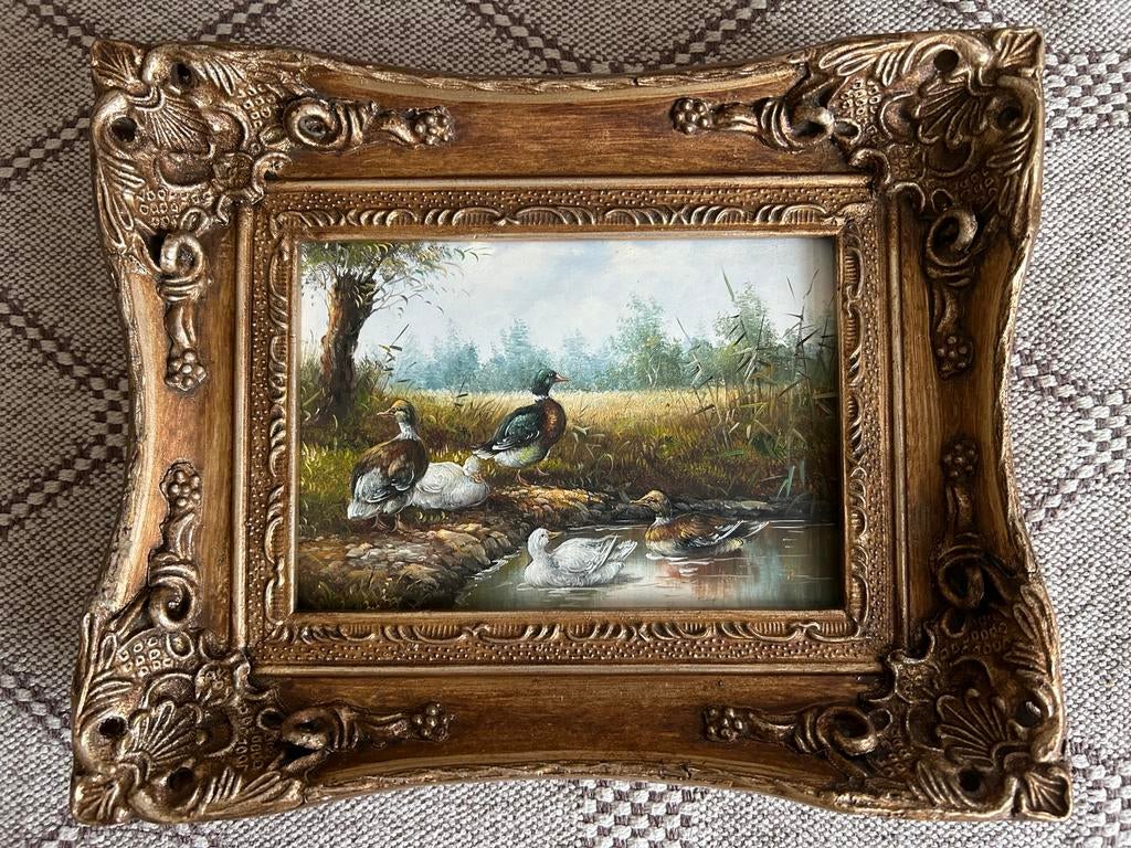 Schilderij met eenden. Roe Bros. England., Antiek en Kunst, Ophalen of Verzenden