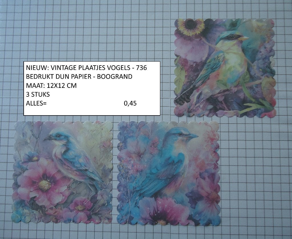 vintage plaatjes vogels 736 ( alleen verzenden, Hobby en Vrije tijd, Ophalen, Nieuw, Papier of Karton, Overige merken