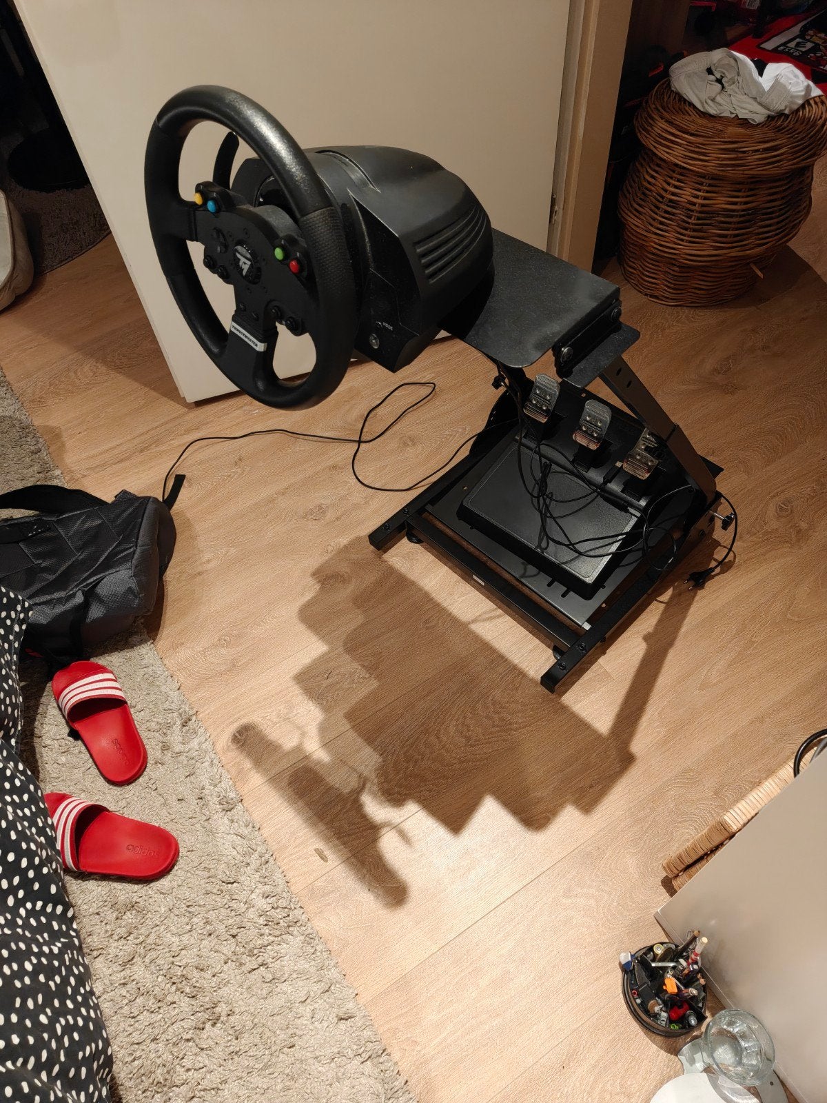 Thrustmaster TMXracestuur met pedalen en Wheel Stand Pro, Ophalen, Racestuur, Force feedback, Zo goed als nieuw