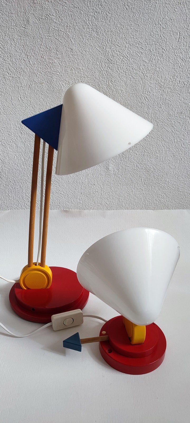 2x Vintage Ikea memphis style lamp Ettore Sottass lampen, Ophalen of Verzenden, Bureaulamp, IKEA, Vintage