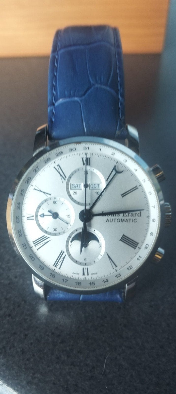Louis Erard Automatic Horloge 2022, Overige merken, Leer, Staal, Polshorloge