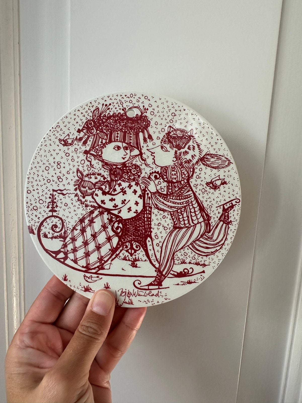 Vintage Bjorn Wiinblad wandbord 'Januar', Antiek en Kunst, Antiek | Wandborden en Tegels, Ophalen of Verzenden