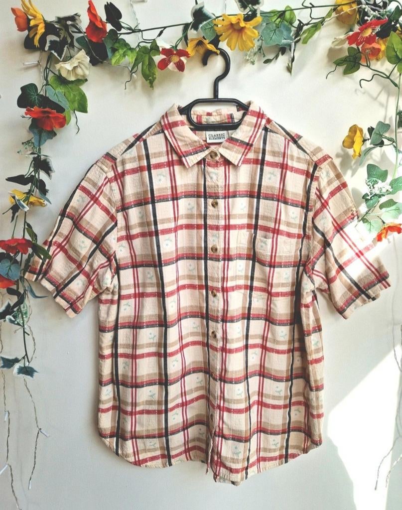 Schattige vintage katoenen houthakkers blouse, Kleding | Dames, Blouses en Tunieken, Ophalen of Verzenden, Zo goed als nieuw, Maat 46/48 (XL) of groter