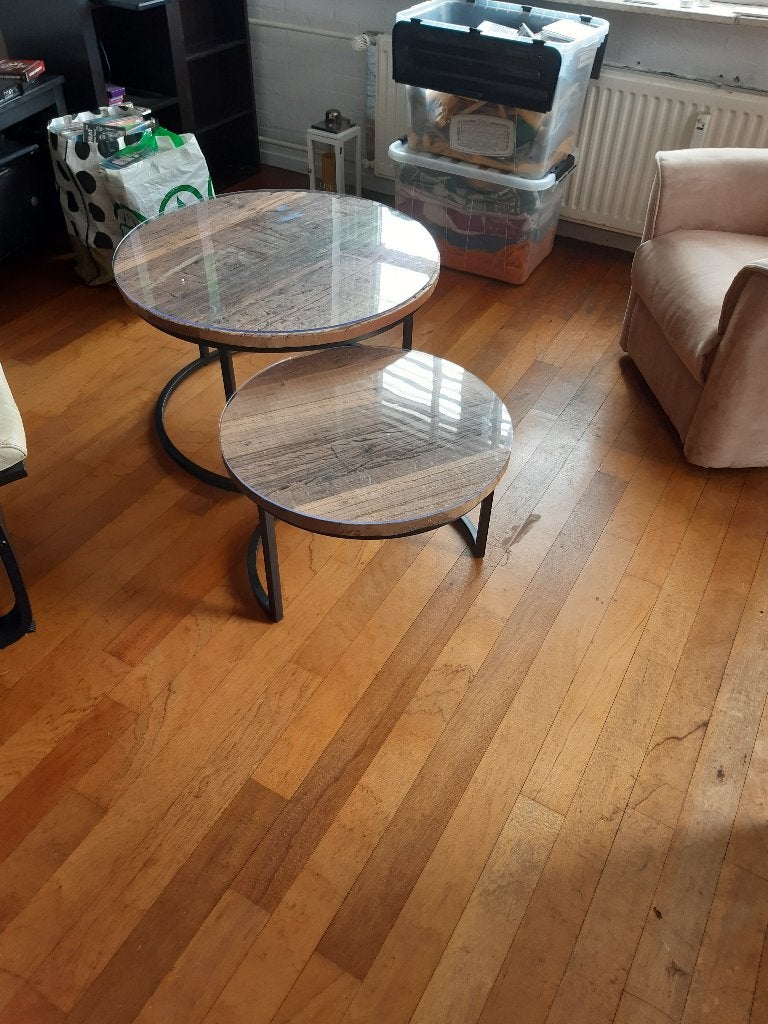 bijzettafeltjes, Huis en Inrichting, Tafels | Bijzettafels, Minder dan 55 cm, Gebruikt, Rond, Hout