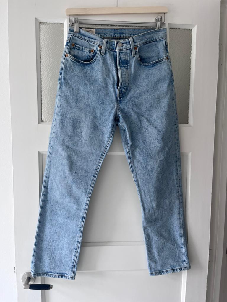 Levi’s Premium lichtblauwe straight jeans W27 L26, Ophalen of Verzenden, Zo goed als nieuw, Blauw, W27 (confectie 34) of kleiner