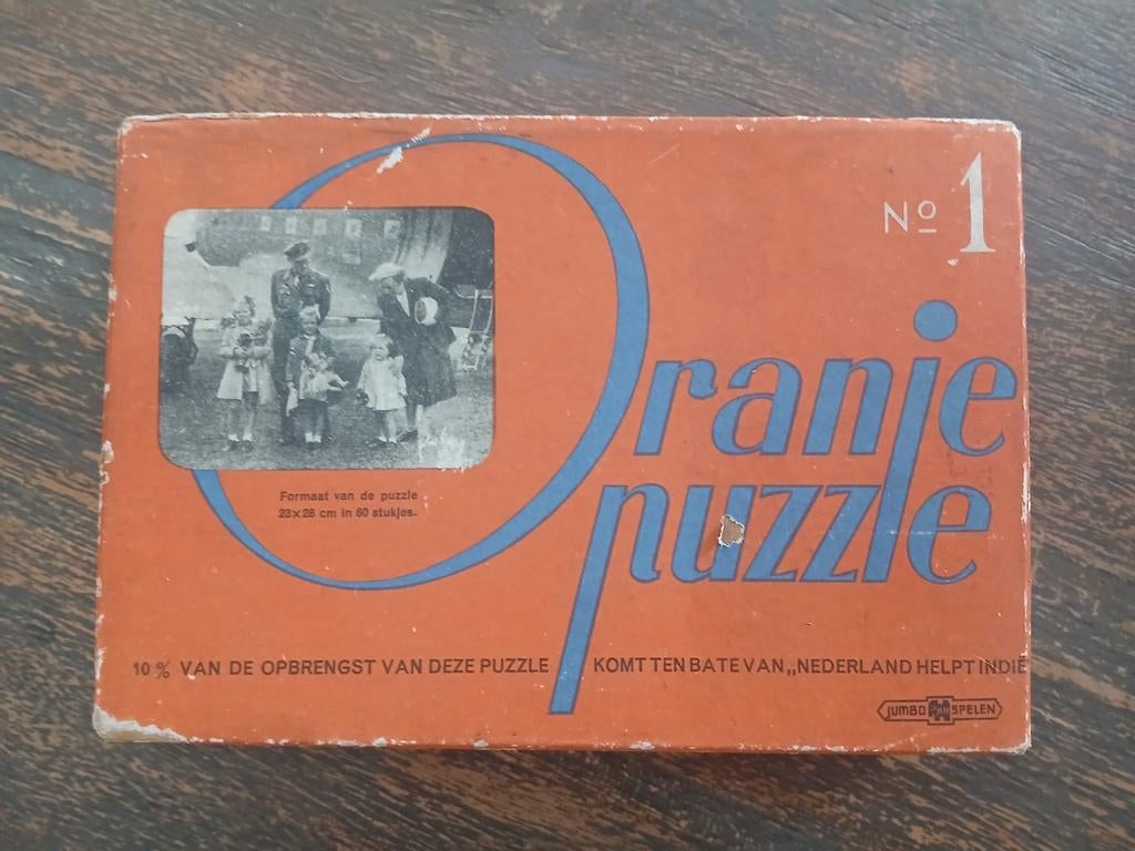 Vintage Oranje Puzzle No. 1 - Jumbo Spelen, Ophalen of Verzenden, Meer dan 50 stukjes, Gebruikt