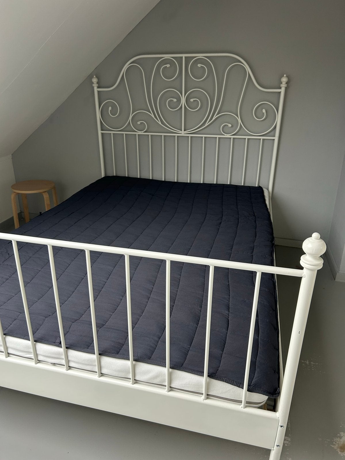 IKEA tweepersoonsbed 160x200 cm, Ophalen, Gebruikt, Wit, Tweepersoons