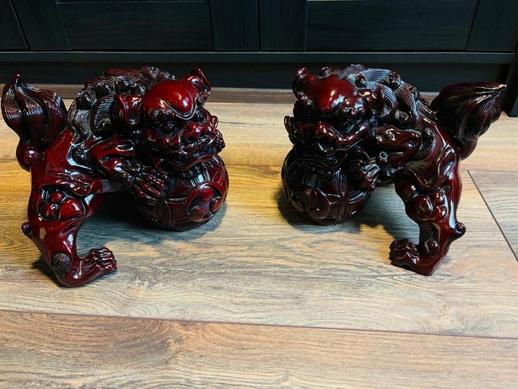 Set van 2 porseleinen Feng Shui Foo Dogs, Tempelleeuwen, Ophalen of Verzenden, Nieuw
