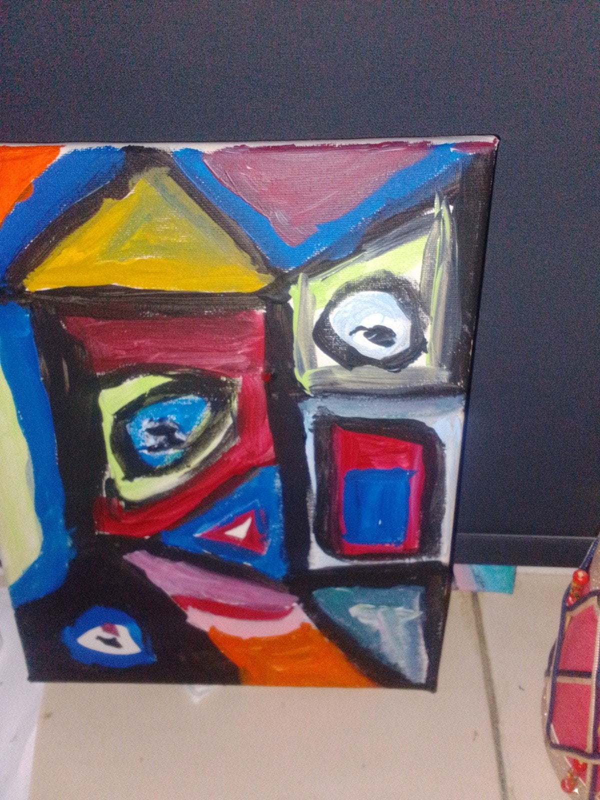 Abstract Kunstwerk: Gevangen in het Vogelhuis, Antiek en Kunst, Ophalen