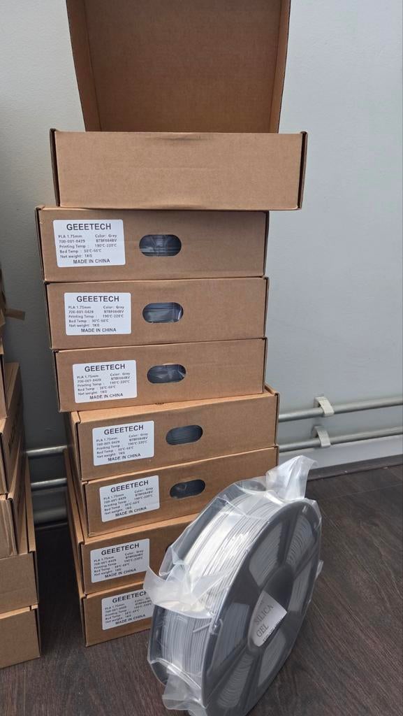 8kg PLA grijs (Sunlu fabriek), Ophalen of Verzenden, Nieuw, Filamentrollen