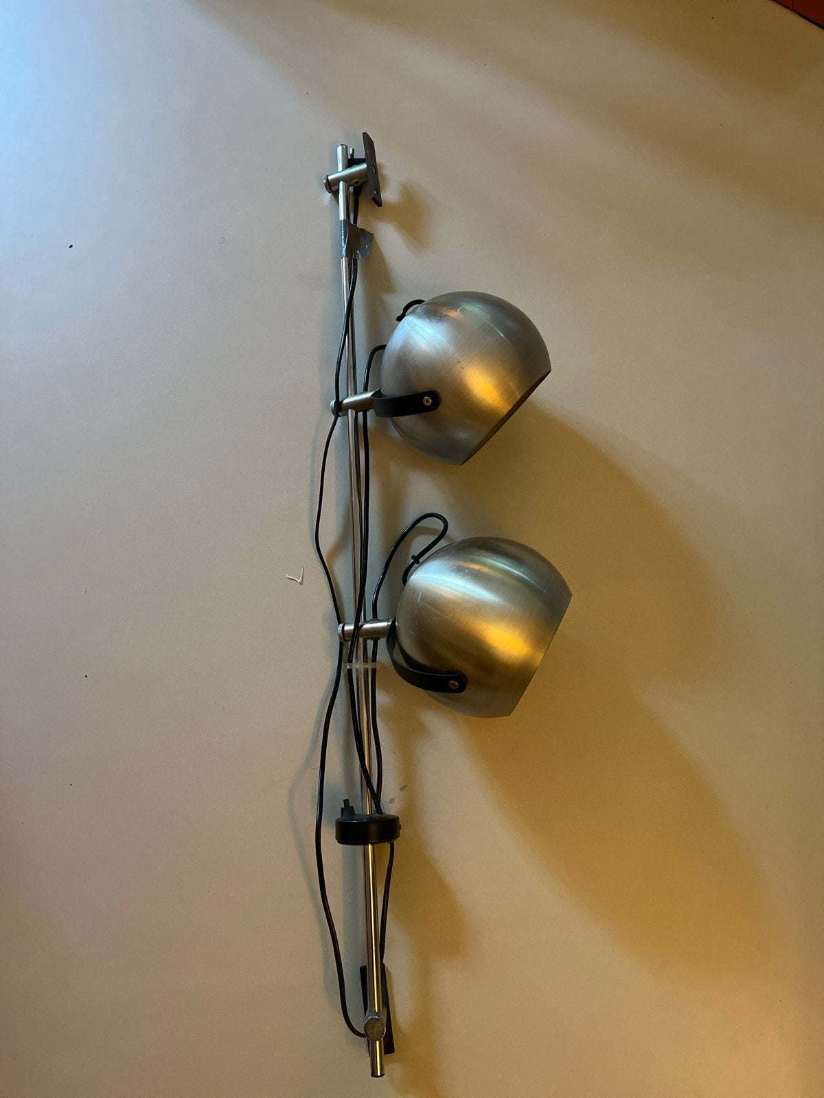 Vintage design wandlamp/bollamp, Overige merken, Gebruikt, Overige fittingen, Zilver