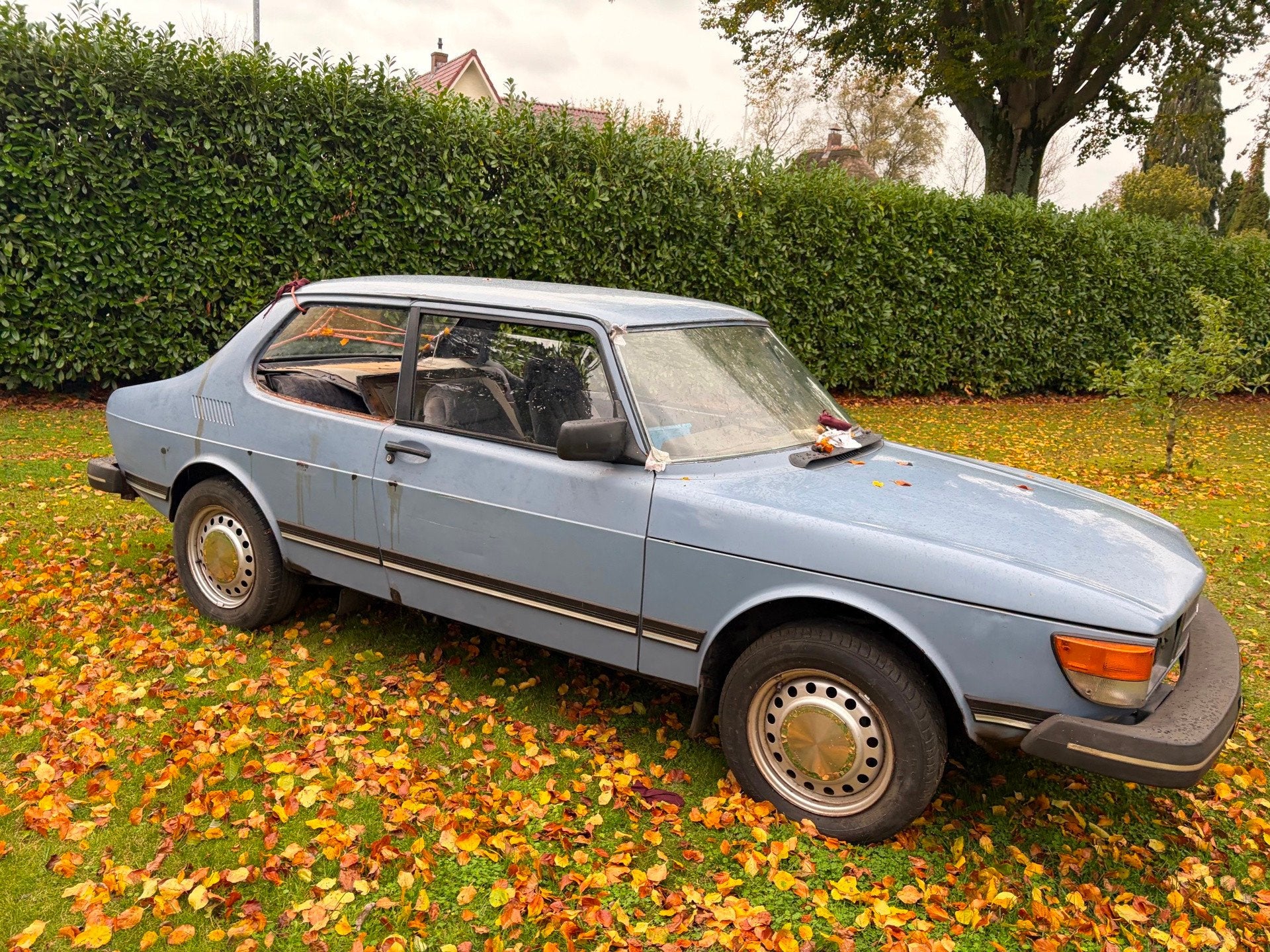 Saab 99 2.0 GL H5, Auto's, Gebruikt, 4 cilinders, Blauw, Origineel Nederlands