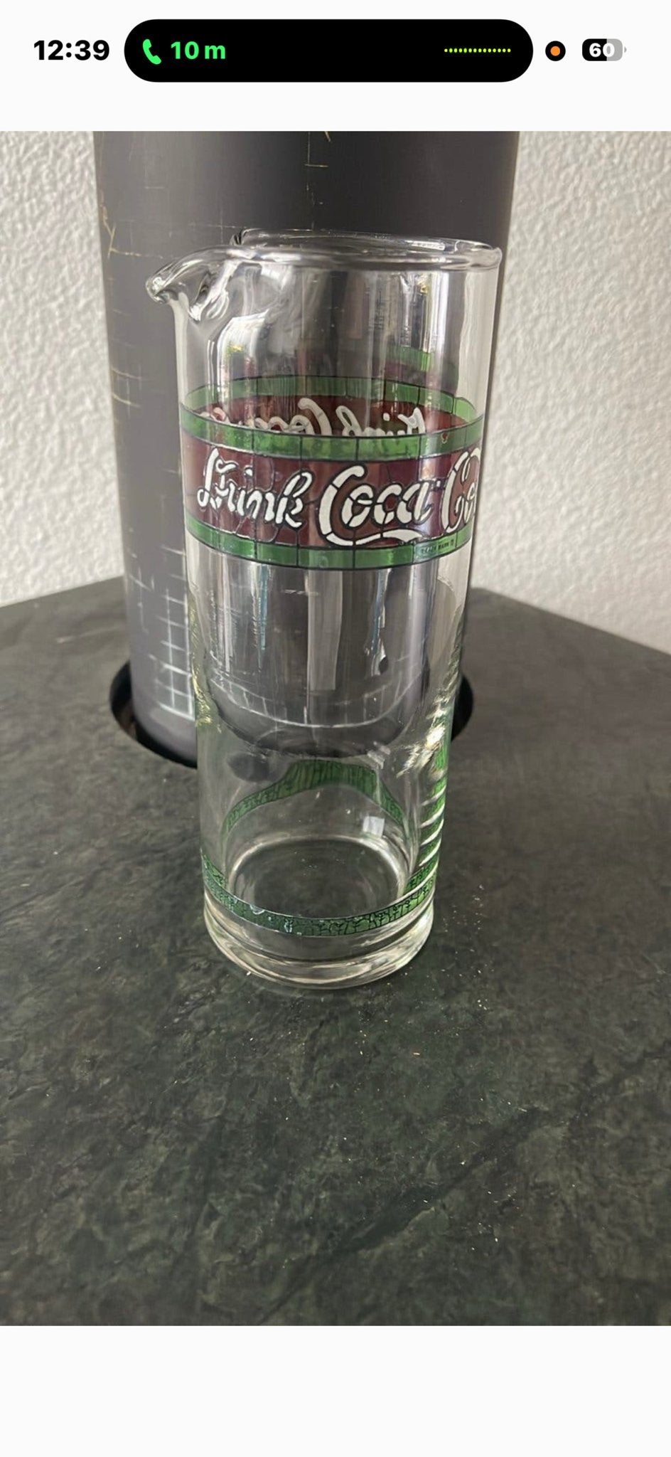 Vintage Coca-Cola glas met 'Drink Coca-Cola' opdruk, Ophalen of Verzenden, Gebruikt