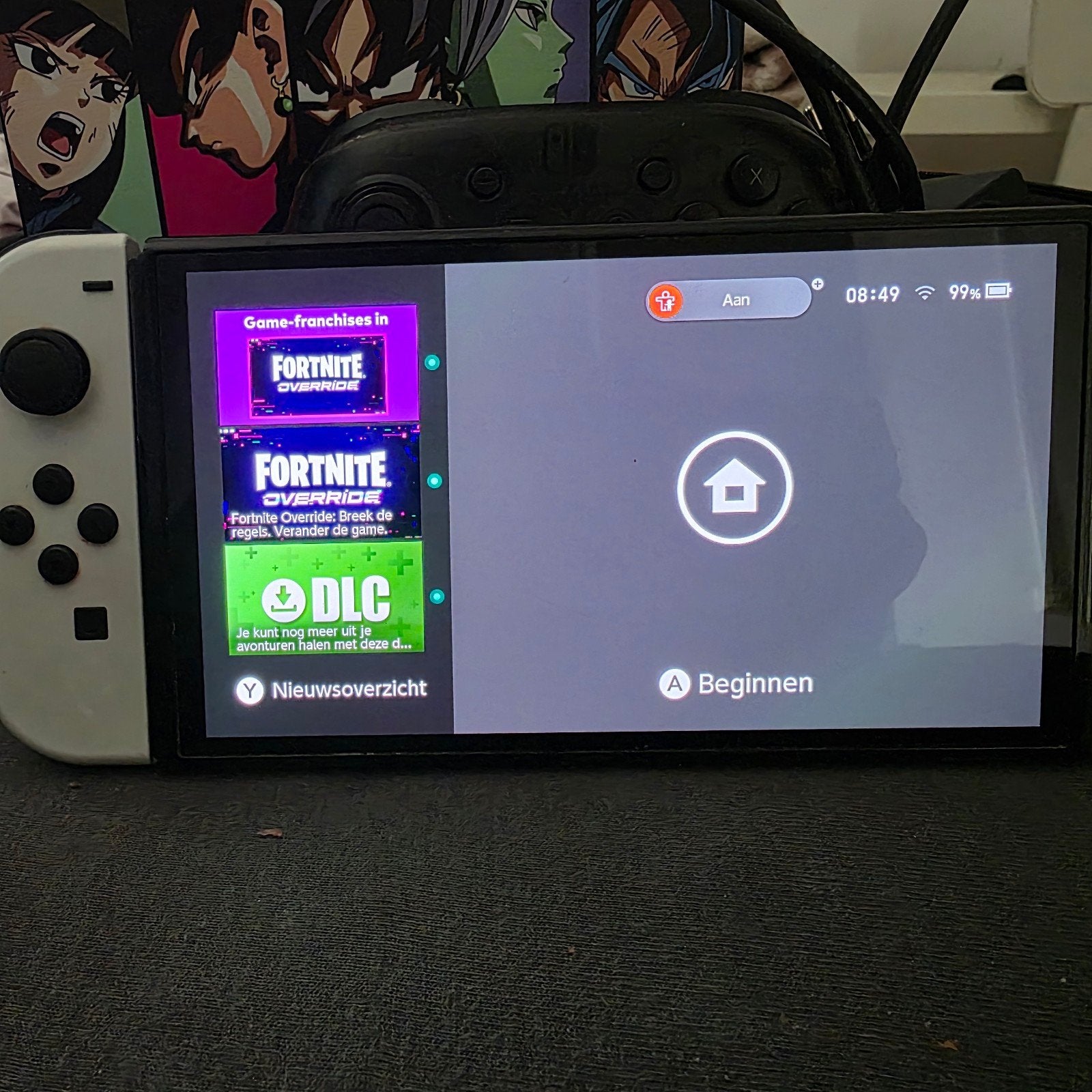 Nintendo Switch Complete Set +256 gb sd kaart + 7 Games + Tr, Met games, Met 2 controllers, Zo goed als nieuw, Switch OLED