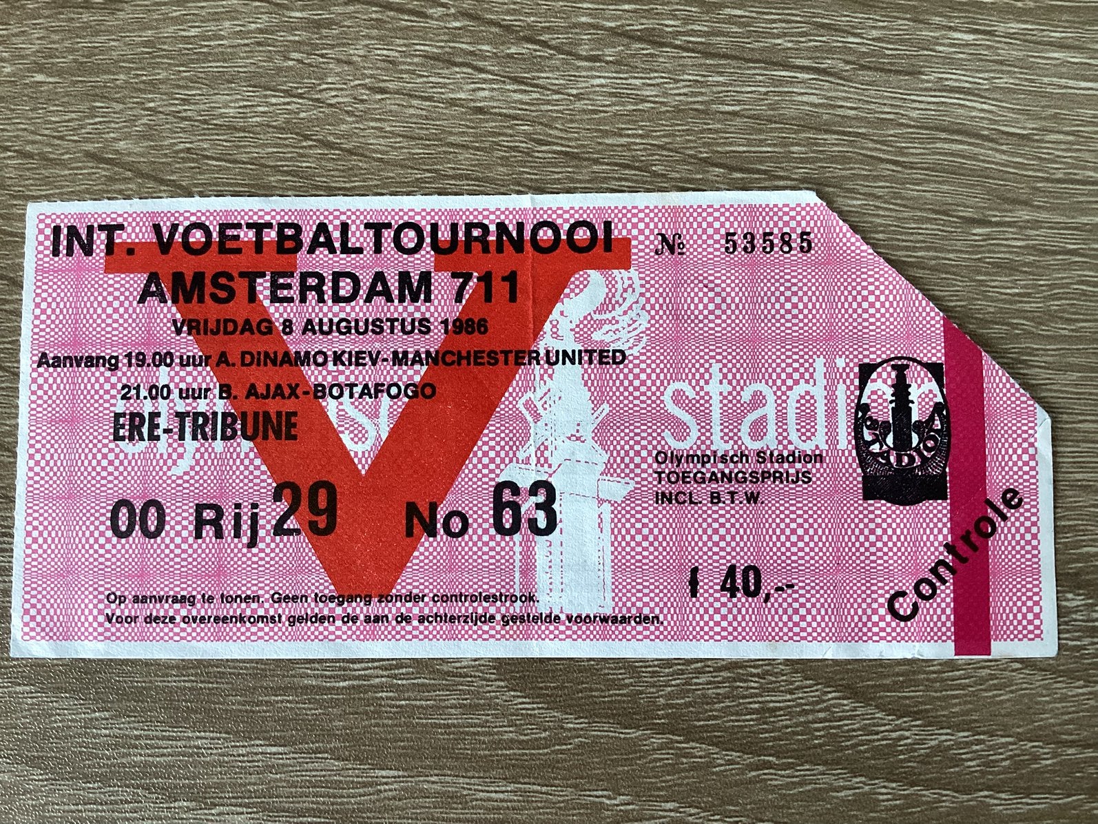 Ticket Amsterdam 711 toernooi, Ophalen of Verzenden, Gebruikt, Ajax, Overige typen