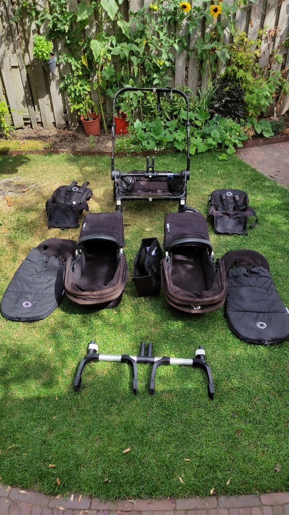 Complete Bugaboo Donkey 2 Duo kinderwagen, Ophalen, Gebruikt, Bugaboo, Verstelbare duwstang