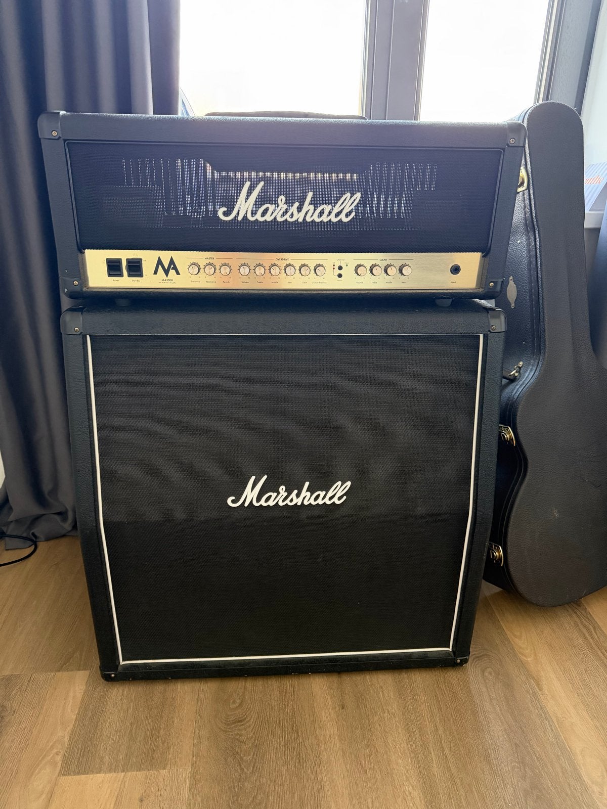 Marshall MA100H top en cabinet - 100 Watt buizen, Muziek en Instrumenten, Versterkers | Bas en Gitaar, Ophalen, Gebruikt, Gitaar
