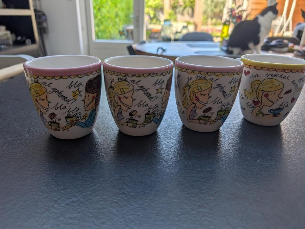 4x koffiekopje Blond Amsterdam, Ophalen, Aardewerk, Kop(pen) en/of Schotel(s)
