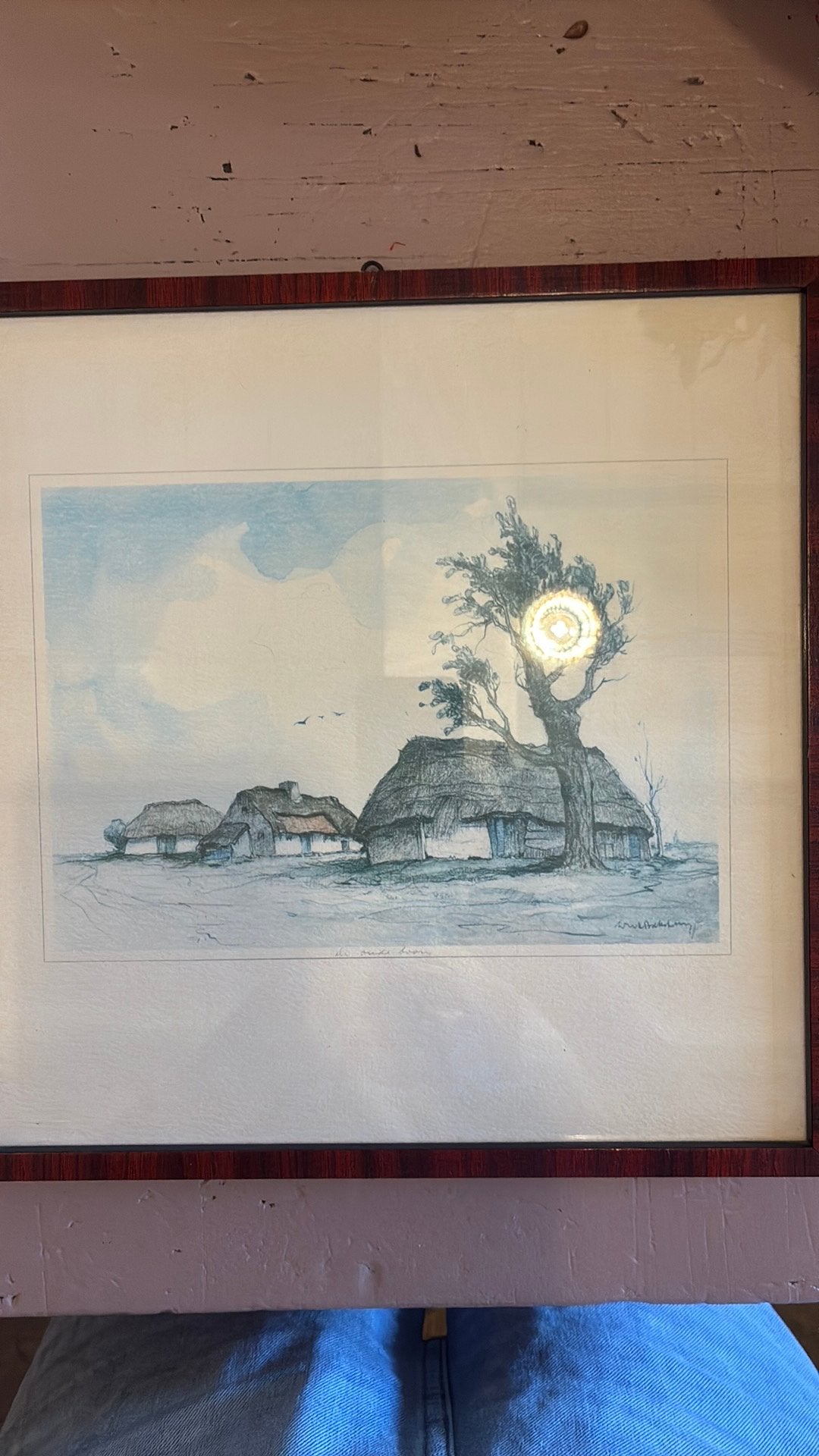 Dirk Baksteen: de oude boom, Ets, Ophalen of Verzenden, Gesigneerd, Landschap